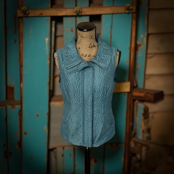 Weekends By Chico Jackets & Blazers - Chicos Womens Quilted Vest Size 1 (M) Teal Green Packable Puffer Jacket